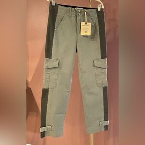Democracy Two-Tone Straight Leg Pants .